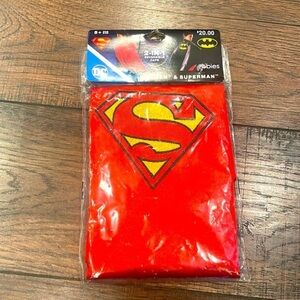 Batman & Superman Childrens reversible superhero red Black Yellow black cape New